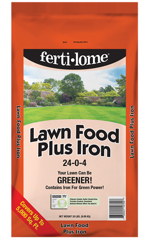 Lawn Food Plus Iron for Immediate greening, by fertilome