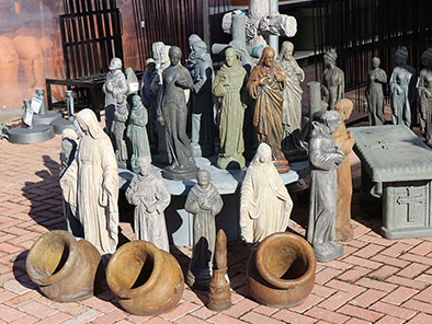 Various concrete Statuary pieces